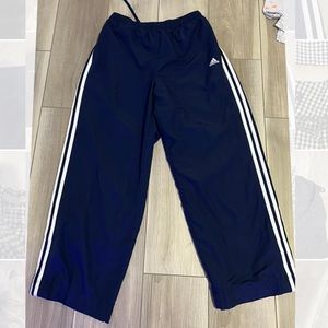 Navy blue adidas track pants